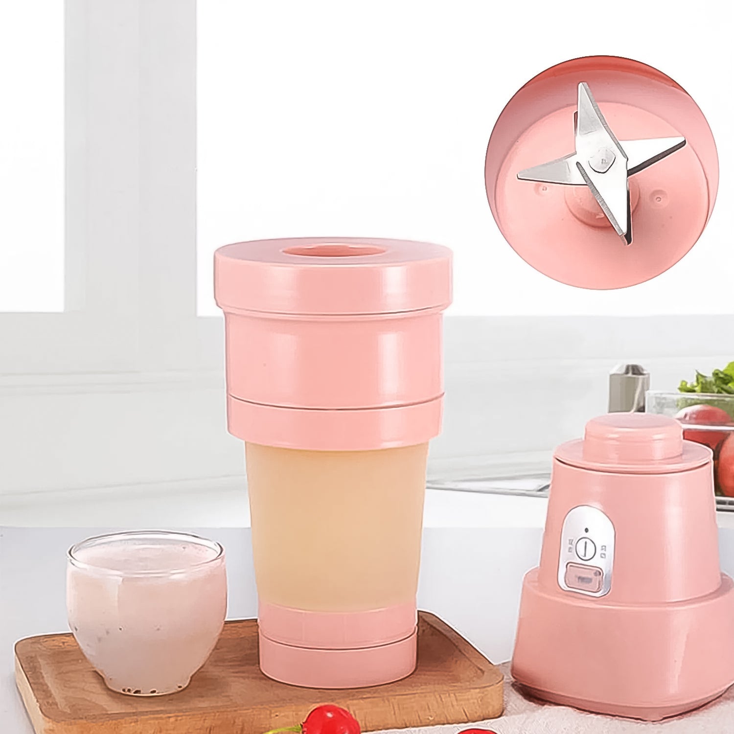 Foldable Electric Juicer Portable Blender Stainless Steel 6 Blades (500 Ml) Foldable Electric Juicer Portable Blender Stainless Steel 6 Blades (500 Ml)
